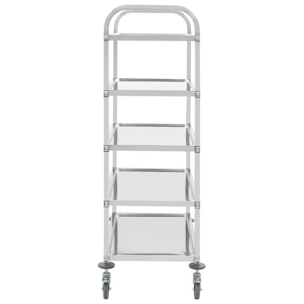 vidaXL Τρόλεϊ Κουζίνας με 5 Ράφια 107x55x147 εκ. από Ανοξείδωτο Ατσάλι