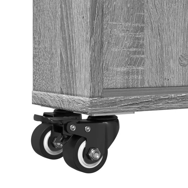 vidaXL Τρόλεϊ Αποθήκευσης Στενό Γκρι Sonoma 48x13x68 εκ. Επεξ. Ξύλο