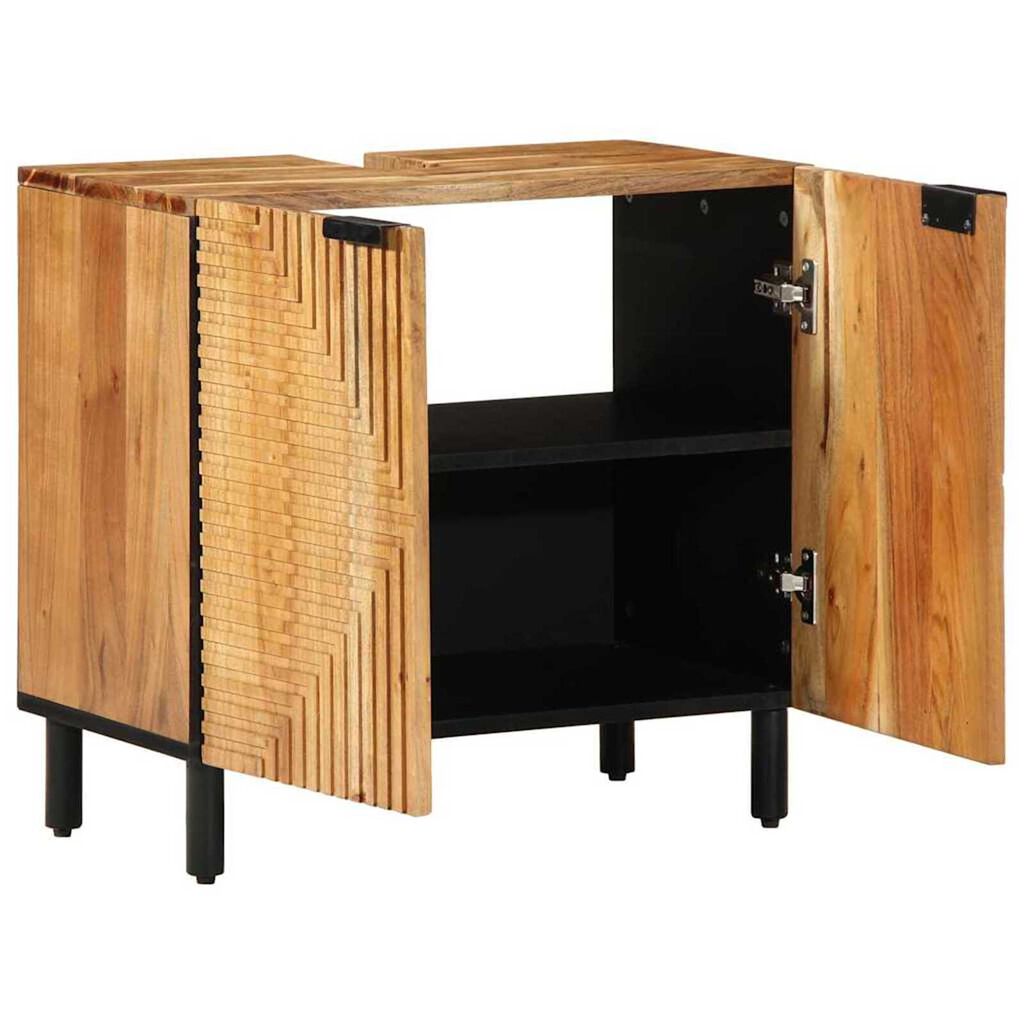 vidaXL Ντουλάπα Μπάνιου Καφέ 62 x 33 x 58 εκ. Μασίφ ξύλο ακακίας
