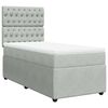 vidaXL Κρεβάτι Boxspring με Στρώμα Ανοιχτό Γκρι 90x190 εκ. Βελούδινο