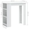 vidaXL Τραπέζι Μπαρ με Ράφια Γυαλ. Λευκό 102x50x103,5 εκ. Επεξ. Ξύλο