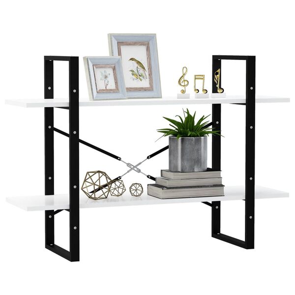 vidaXL Βιβλιοθήκη με 2 Ράφια Λευκή 100 x 30 x 70 εκ. από Επεξ. Ξύλο