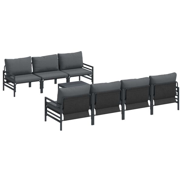 vidaXL Σετ Καναπέ Κήπου με μαξιλάρι με μαξιλάρι 8 pcs Ανθρακί 70 x 70.5 x 31.5 εκ