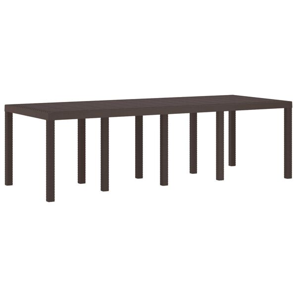 vidaXL Τραπέζι Κήπου Καφέ 250x100x73 cm Poly Rattan