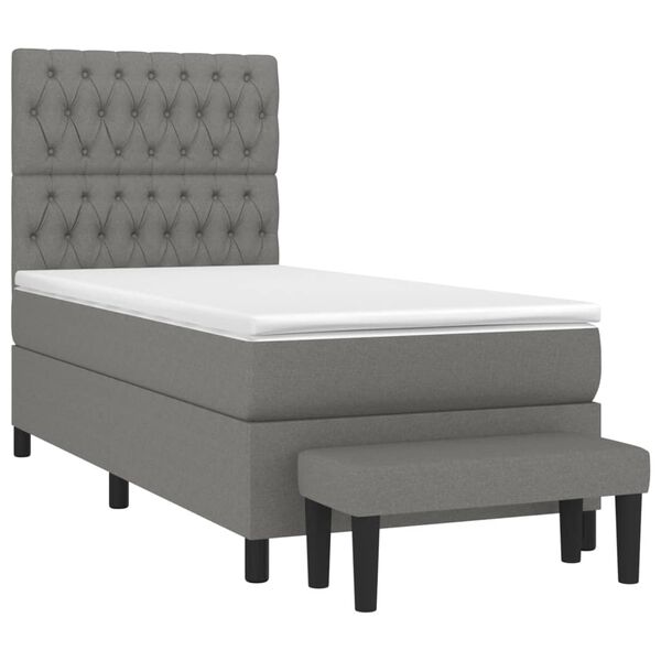 vidaXL &Kappa;&rho;&epsilon;&beta;ά&tau;&iota; Boxspring &mu;&epsilon; &Sigma;&tau;&rho;ώ&mu;&alpha; &Sigma;&kappa;&omicron;ύ&rho;&omicron; &Gamma;&kappa;&rho;&iota; 90x190 &epsilon;&kappa;. &Upsilon;&phi;&alpha;&sigma;&mu;ά&tau;&iota;&nu;&omicron;