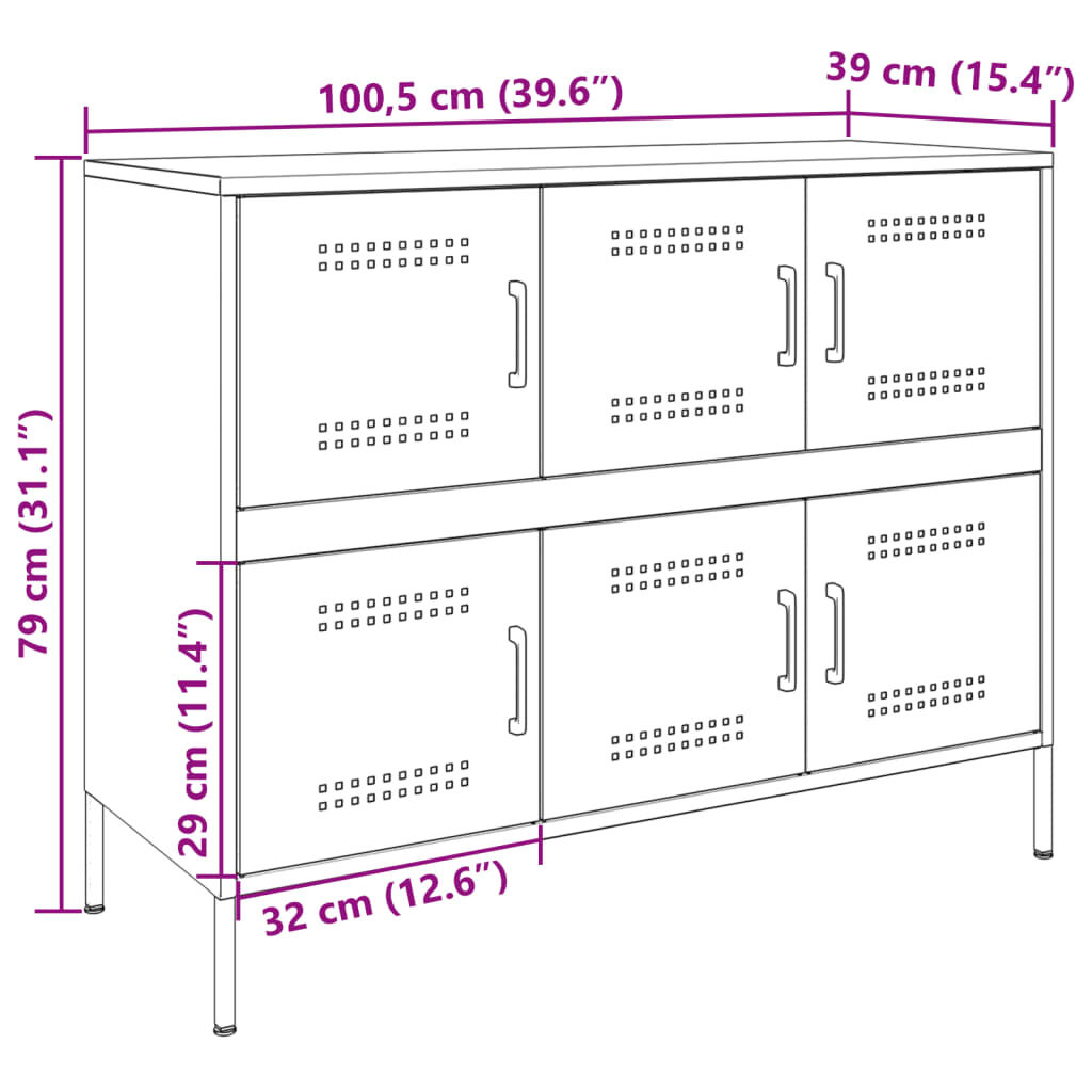 vidaXL Ντουλάπι Μουσταρδί 100,5x39x79 εκ. από Ατσάλι