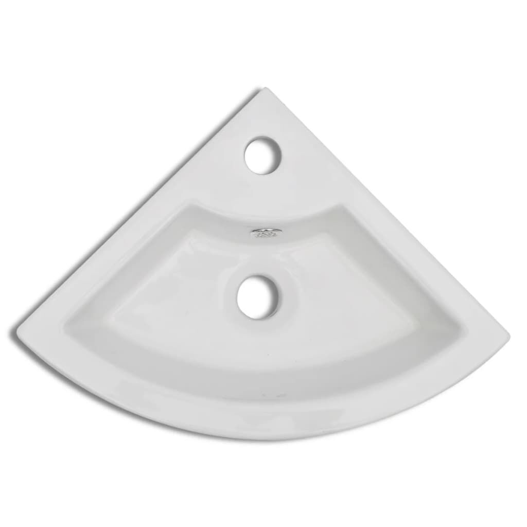 vidaXL Νιπτήρας με Οπή Υπερχείλισης Λευκός 45 x 32 x 12,5 εκ.
