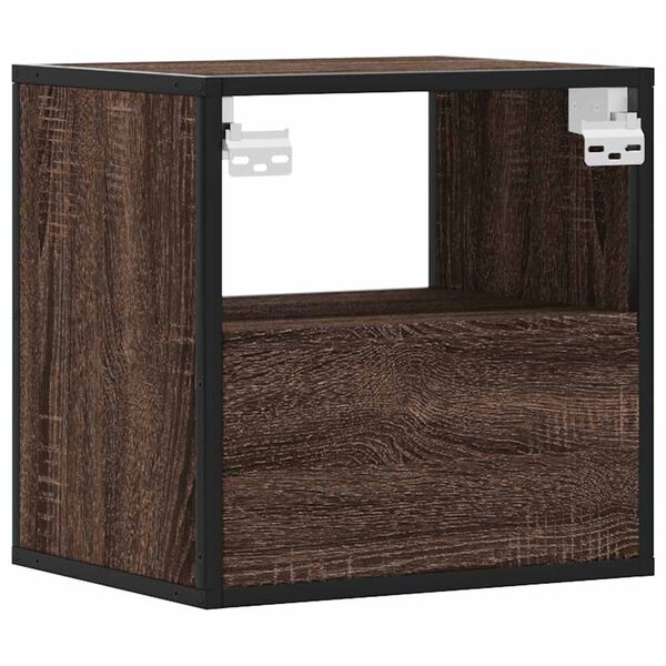 vidaXL Κομοδίνο επίτοιχο ντουλάπι καφέ δρυς 40x31x39,5 cm