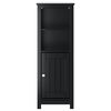 vidaXL Ντουλάπι Μπάνιου BERG Μαύρο 40 x 34 x 110 εκ. Μασίφ Ξύλο Πεύκου