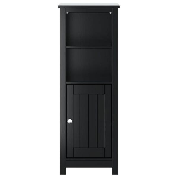 vidaXL Ντουλάπι Μπάνιου BERG Μαύρο 40 x 34 x 110 εκ. Μασίφ Ξύλο Πεύκου