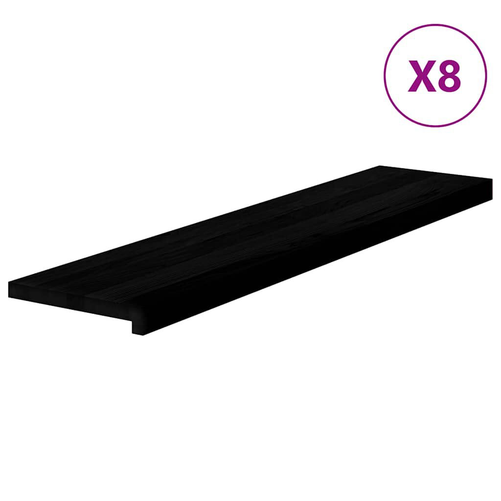 vidaXL Πατάκια Σκάλας 8 τεμ. Σκούρο Καφέ 110x25x2 cm Ξύλο Δρυός