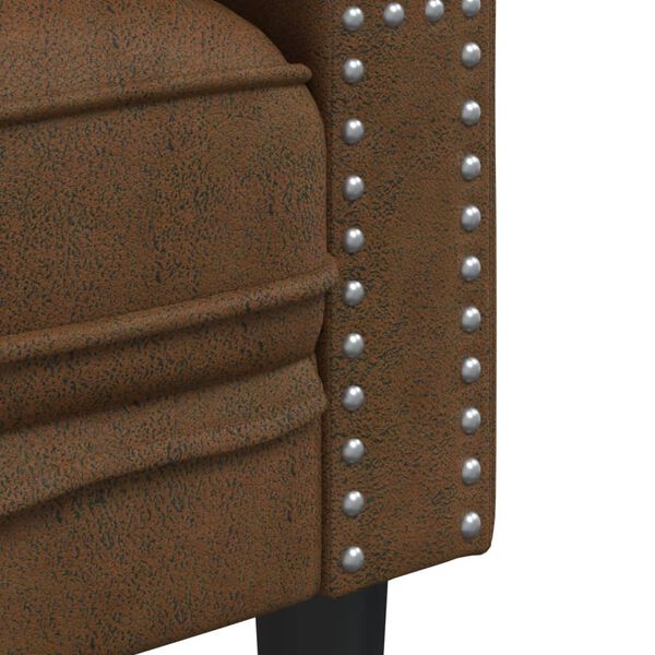 vidaXL Καναπές Διθέσιος Chesterfield με Στηρίγματα Συνθετικό Καστόρι