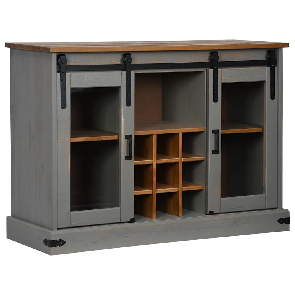 vidaXL Sideboard HALDEN 2 συρόμενες πόρτες γκρι 112x40x80 cm