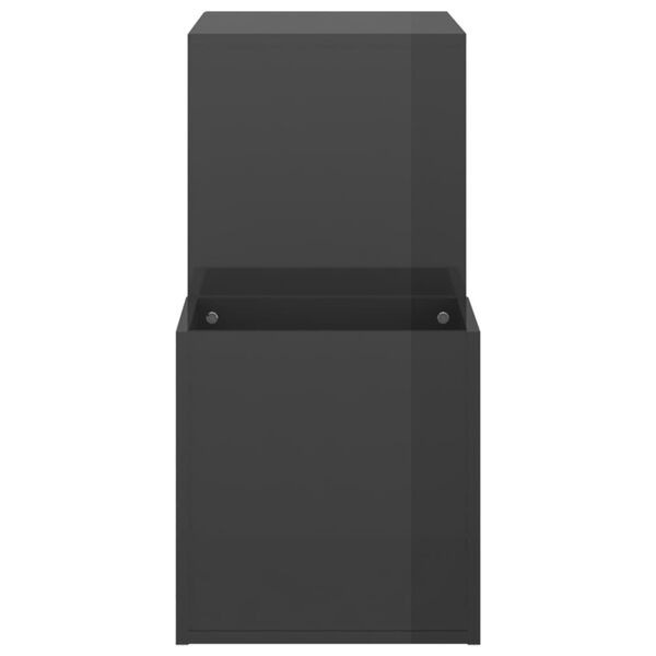 vidaXL Παπουτσοθήκη Χολ Γυαλ. Γκρι 105 x 35,5 x 70 εκ από Επεξ. Ξύλο
