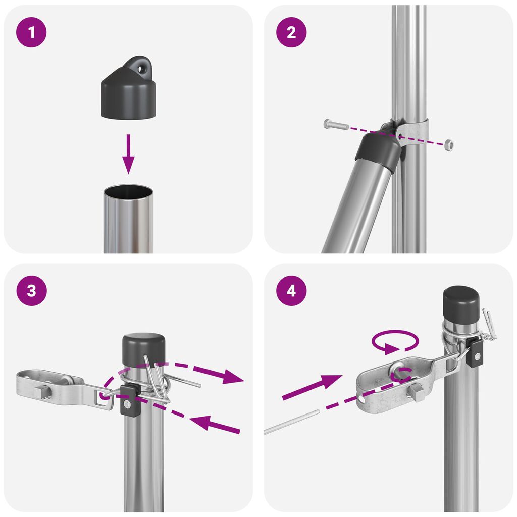 vidaXL Σ posts φράχτη 52 τεμάχια Ø32 mm 200 cm Γαλβανισμένο Ατσάλι