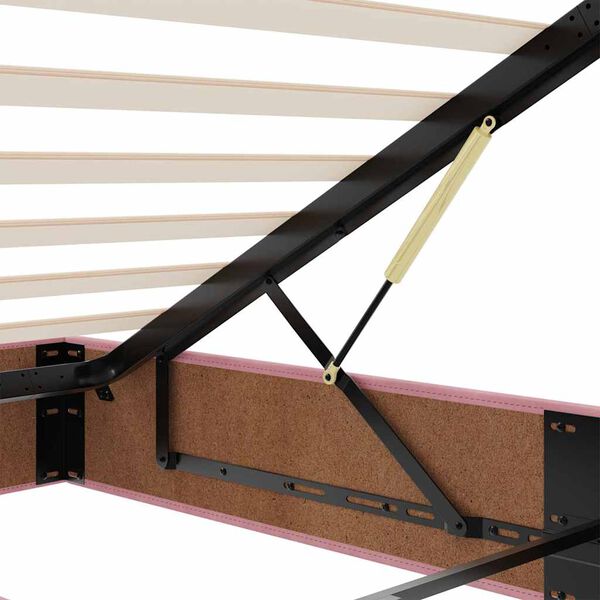 vidaXL Οθωμανικό κρεβάτι με στρώματα ροζ 180x200cm Velvet