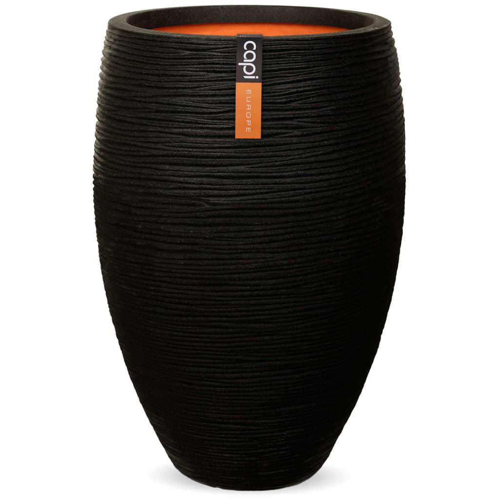 Capi Βάζο Nature Rib Elegant Deluxe Μαύρο 40 x 60 εκ. KBLR1131