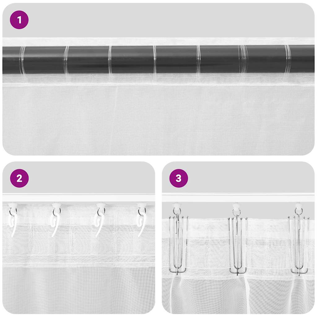 vidaXL Κουρτίνες Voile με βρόχους 2 τεμάχια Άμμος 140x140 cm