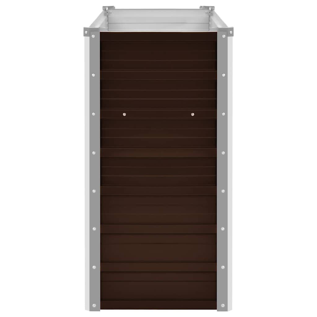 vidaXL Ζαρντινιέρα Υπερυψωμένη Καφέ 100x40x77 εκ. Γαλβανισμ. Χάλυβας