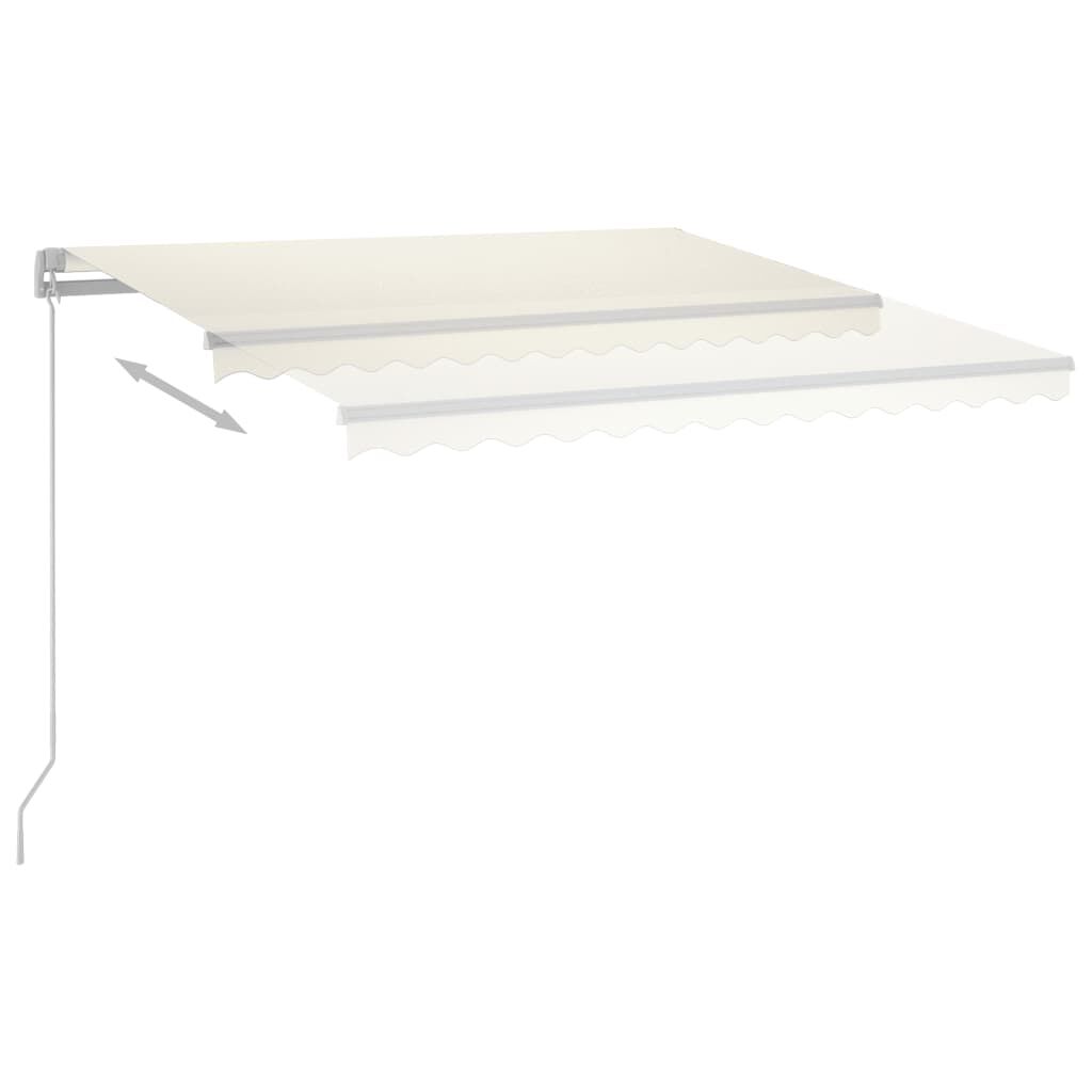 vidaXL Τέντα Αυτόματη με LED & Αισθητήρα Ανέμου Κρεμ 4,5 x 3,5 μ.