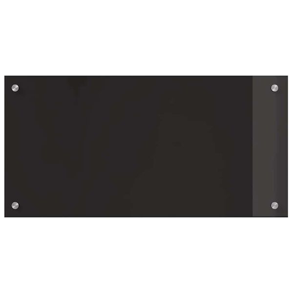 vidaXL Πίσω Πάνελ Κουζίνας Μαύρο 80 x 40 cm σκληρυμένο γυαλί