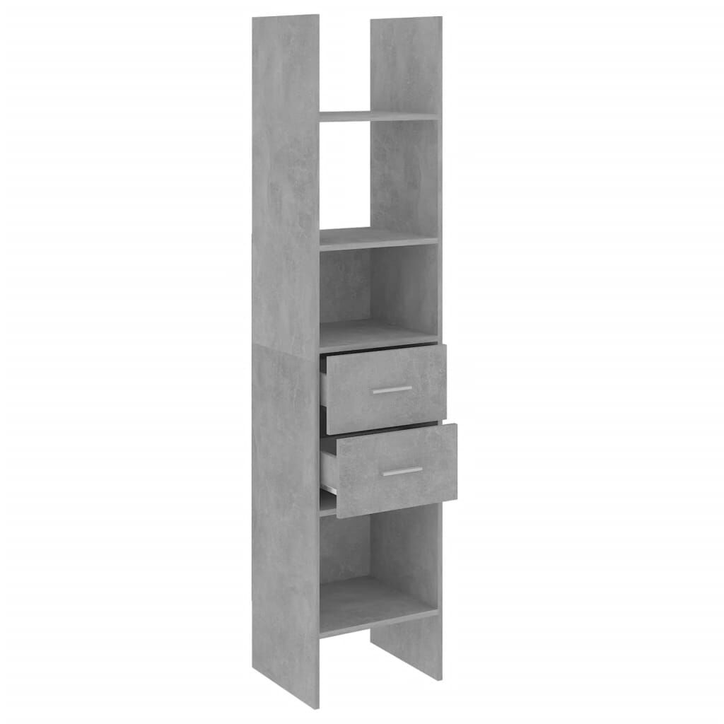 vidaXL Βιβλιοθήκη Γκρι Σκυροδέματος 40 x 35 x 180 εκ. από Επεξ. Ξύλο