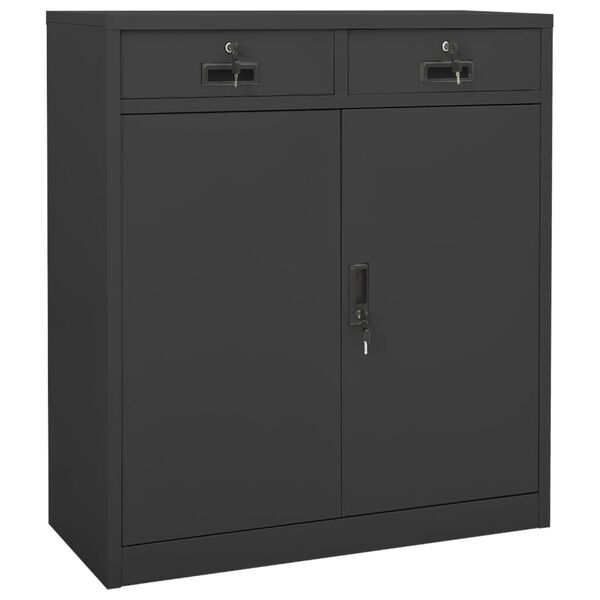 vidaXL Ντουλάπα Γραφείου Ανθρακί 90 x 40 x 102 εκ. Ατσάλινη