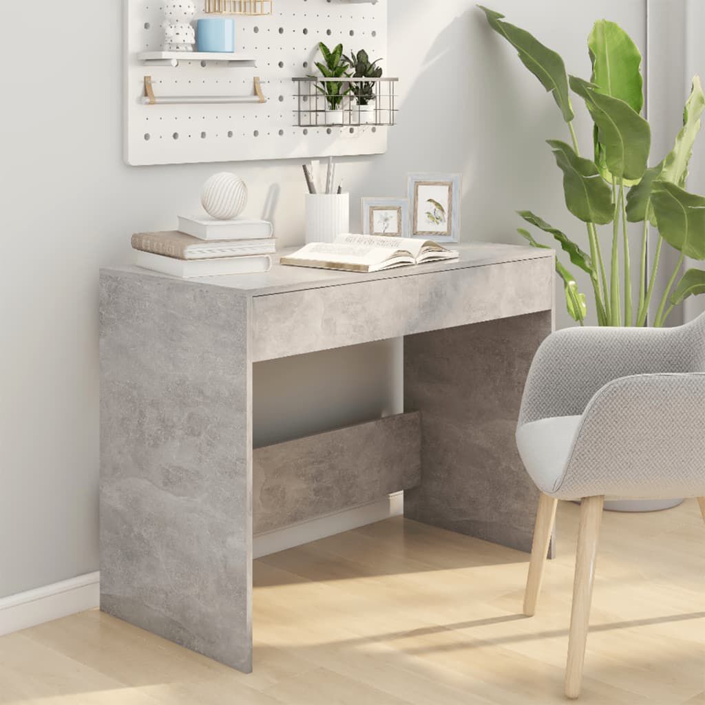 vidaXL Γραφείο Γκρι Σκυροδέματος 101x50x76,5 εκ. Επεξεργασμένο Ξύλο