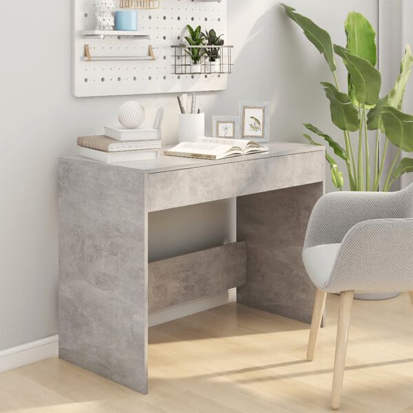 vidaXL Γραφείο Γκρι Σκυροδέματος 101x50x76,5 εκ. Επεξεργασμένο Ξύλο