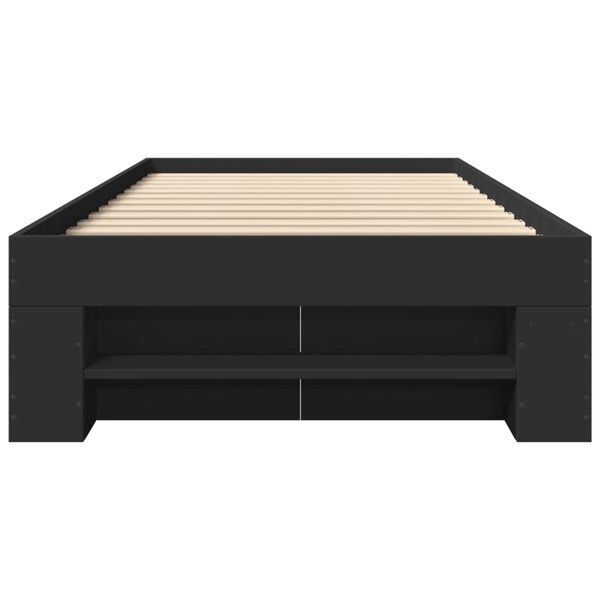 vidaXL Πλαίσιο Κρεβατιού Μαύρο 90 x 190 εκ. από Επεξεργασμένο Ξύλο