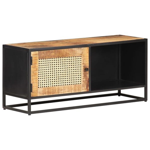 vidaXL Έπιπλο Τηλεόρασης 90x30x40εκ Ακατ. Μάνγκο/Φυσικό Ζαχαροκάλαμο