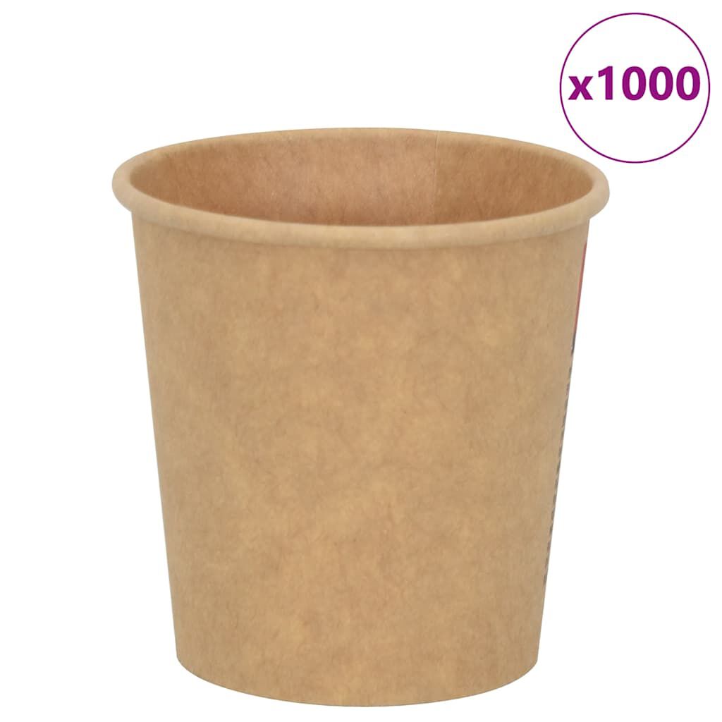vidaXL Χάρτινα κύπελλα καφέ 1000 τεμάχια 4oz 100ml καφέ