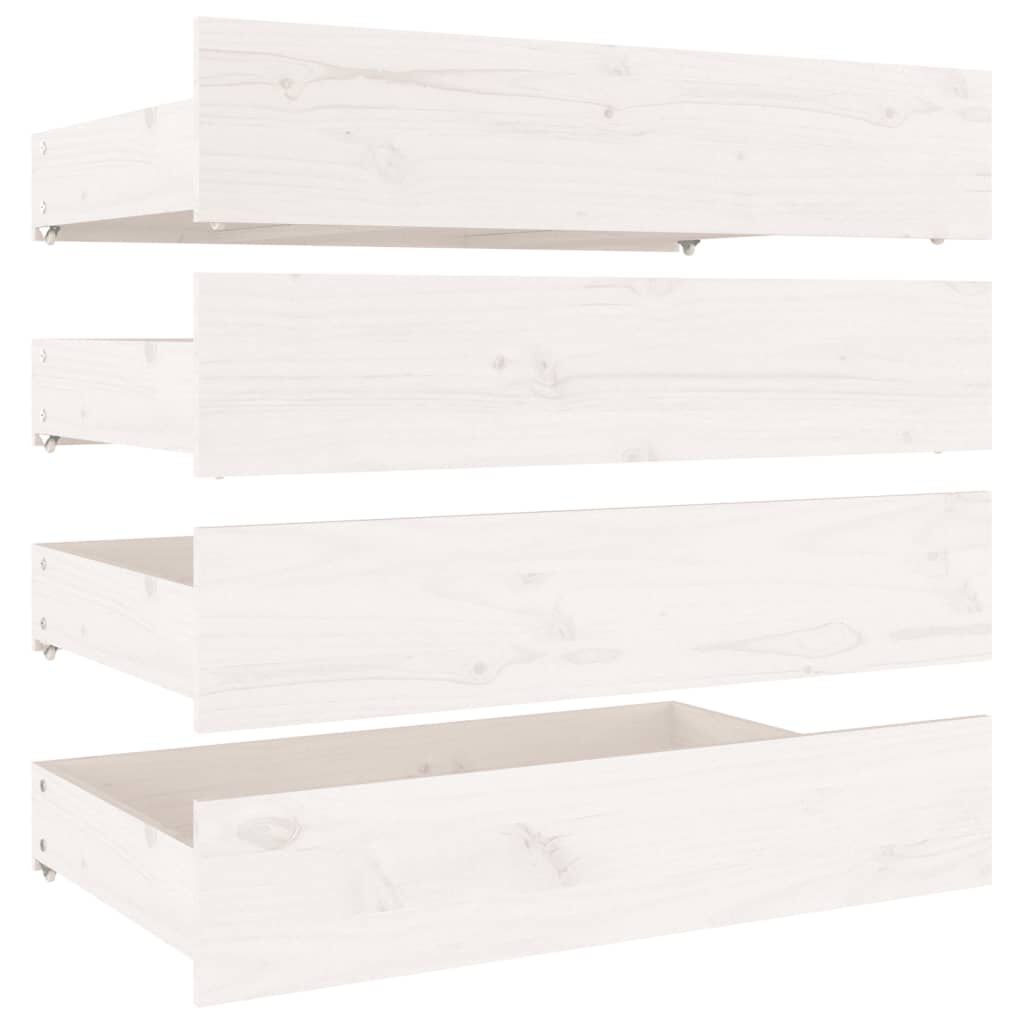 vidaXL Πλαίσιο Κρεβατιού Συρτάρια Λευκό 180 x 200 εκ Super King Size