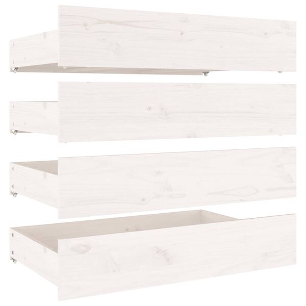 vidaXL Πλαίσιο Κρεβατιού Συρτάρια Λευκό 180 x 200 εκ Super King Size