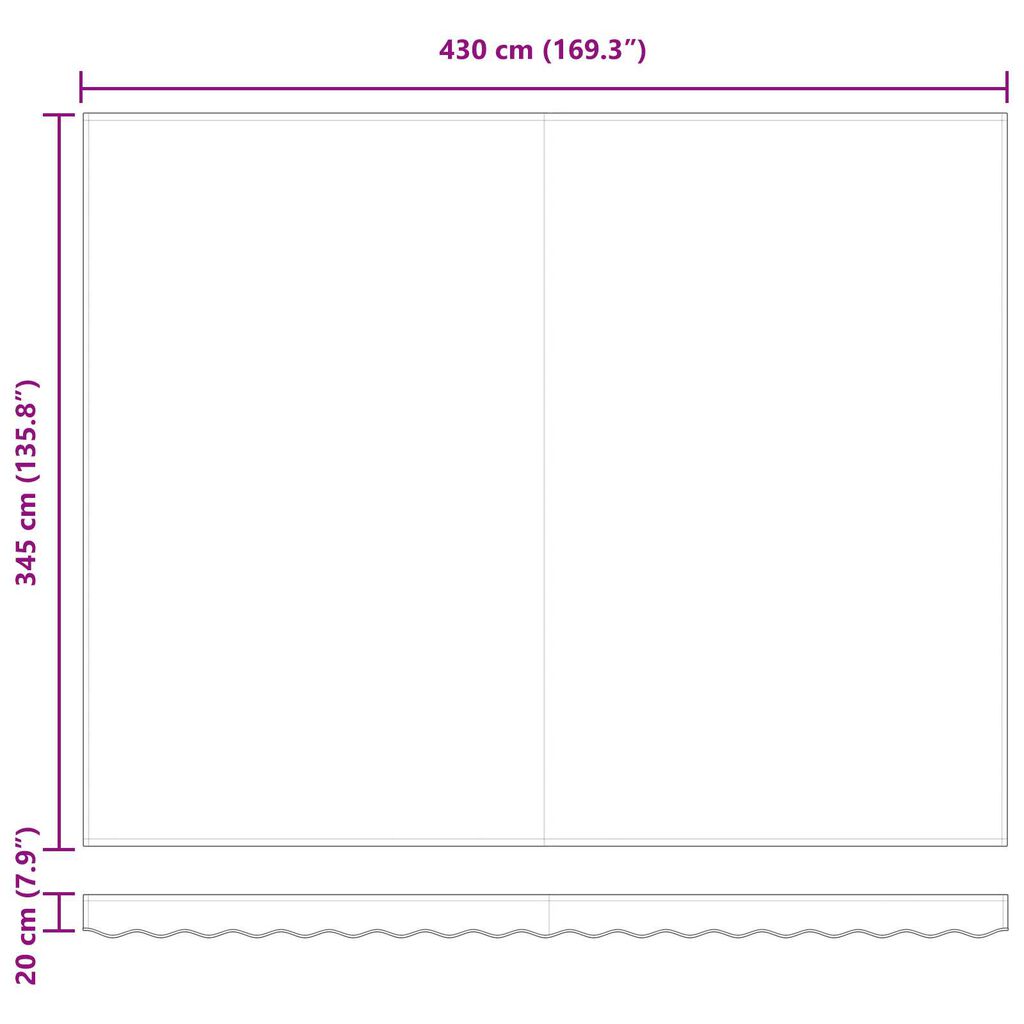 vidaXL Αναλώσιμο ύφασμα τέντας για σκελετό 4.5x3.5 μ Ανοιχτό γκρι