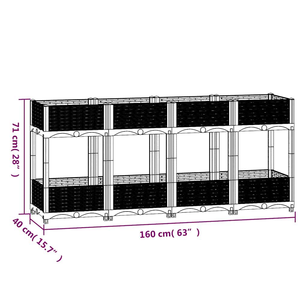 vidaXL Ζαρντινιέρα 160 x 40 x 71 εκ. από Πολυπροπυλένιο