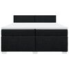 vidaXL Κρεβάτι Boxspring με Στρώμα Μαύρο 200x200 εκ. Υφασμάτινο