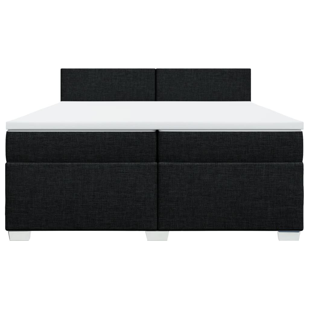 vidaXL Κρεβάτι Boxspring με Στρώμα Μαύρο 200x200 εκ. Υφασμάτινο