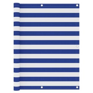 vidaXL Διαχωριστικό Βεράντας Λευκό/Μπλε 120 x 500 εκ. Ύφασμα Oxford