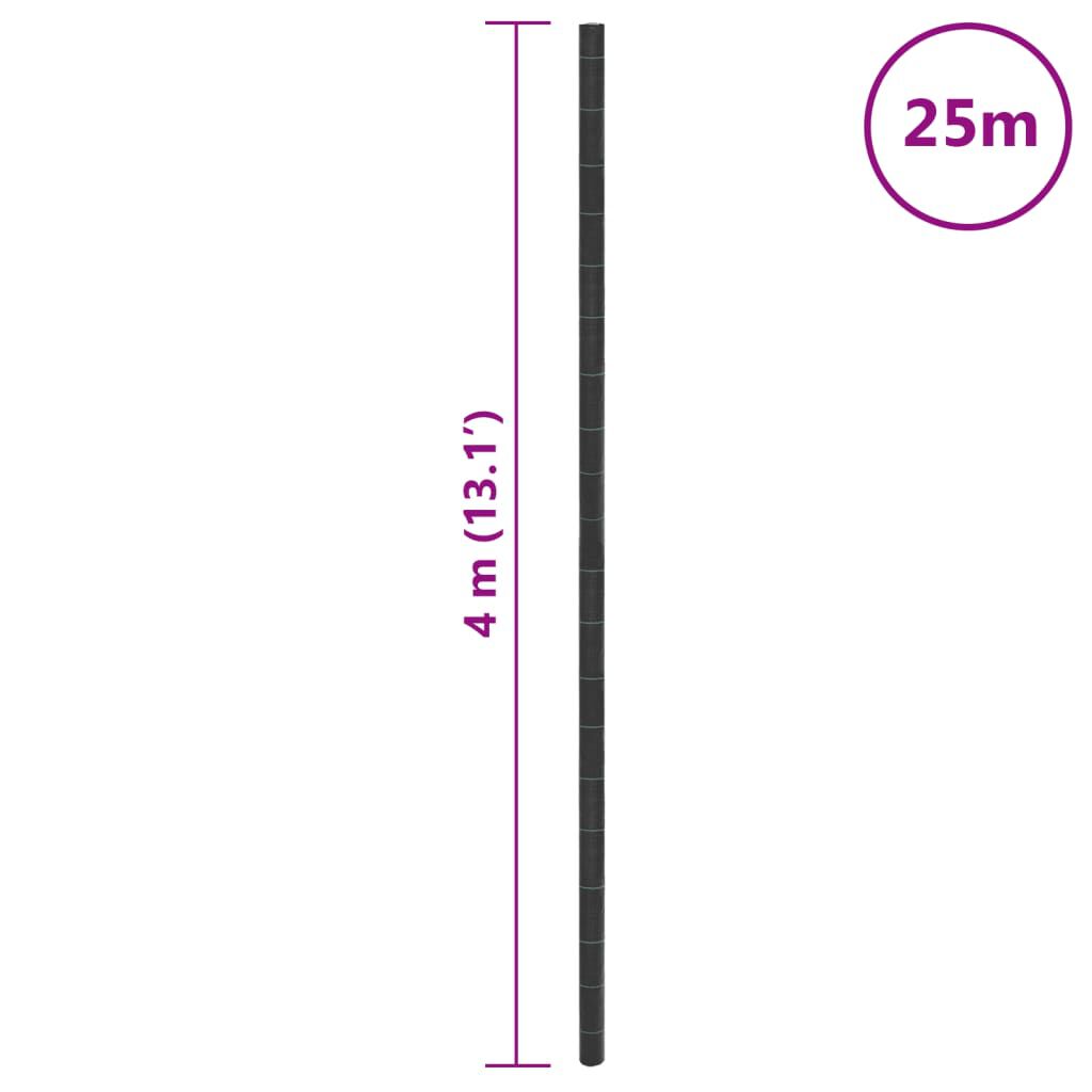 vidaXL Μεμβράνη Εδαφοκάλυψης Μαύρη 4x25 μ. από Πολυπροπυλένιο