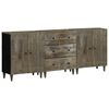 vidaXL 3 τεμαχίων Sideboards ανοιχτό γκρι μασίφ ξύλο Mango