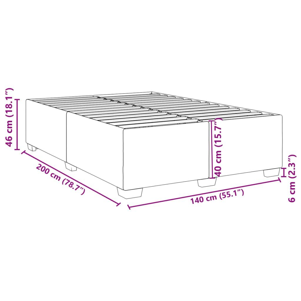 vidaXL Πλαίσιο Κρεβατιού Ροζ 140x200 εκ. Βελούδινο