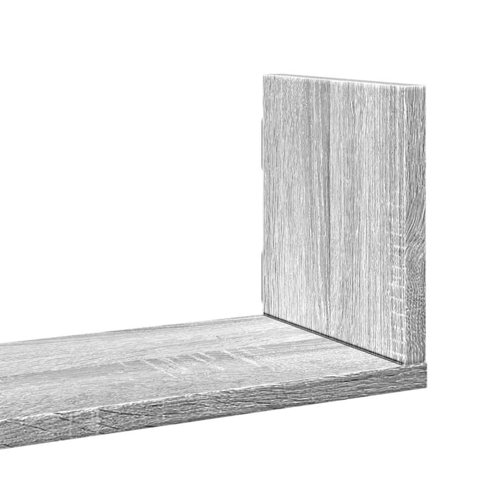 vidaXL Ράφια Τοίχου 3 τεμ. Γκρι Sonoma 58x18x18 εκ. Επεξεργ. Ξύλο