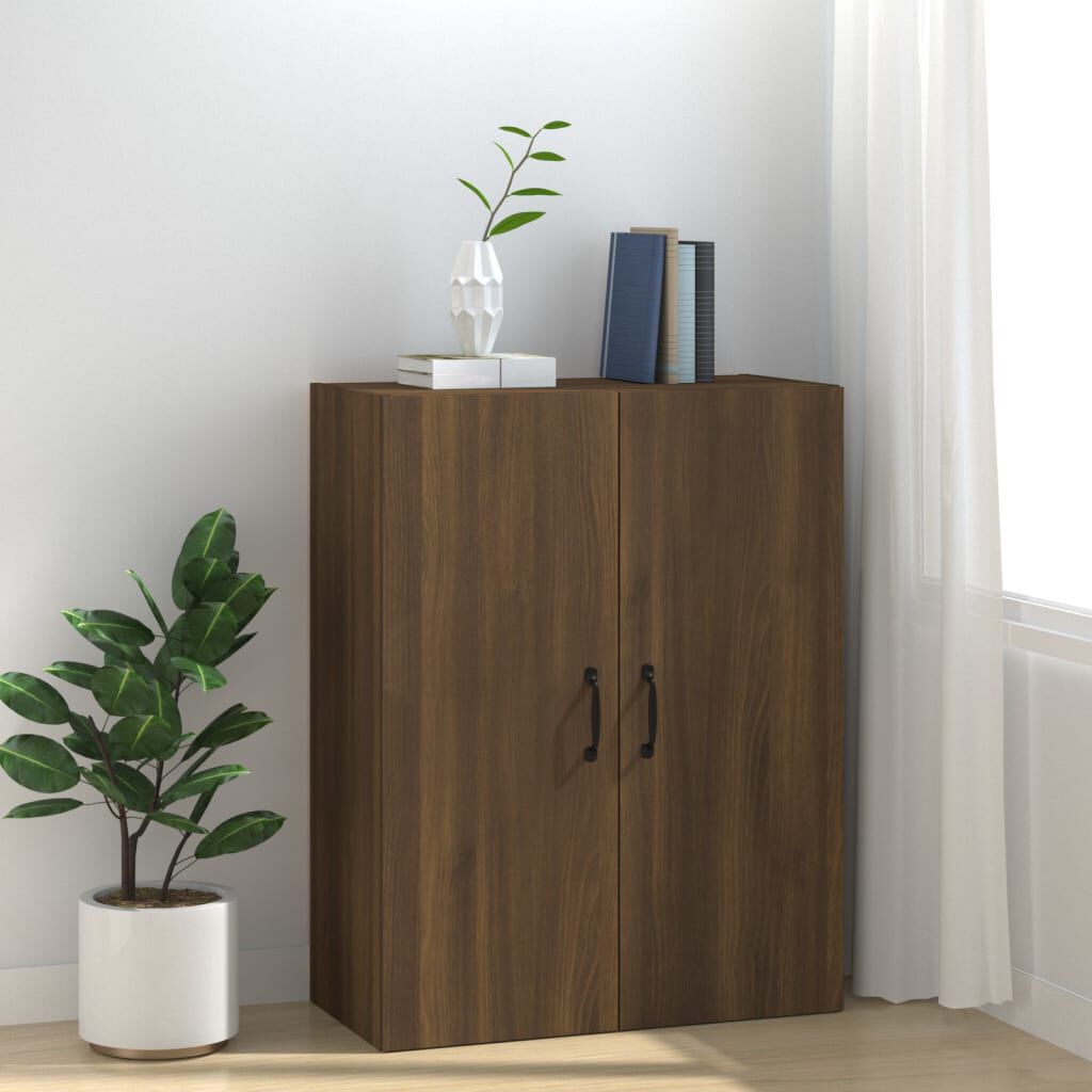 vidaXL Ντουλάπι Κρεμαστό Καφέ δρυς 69,5x34x90 εκ. Επεξεργασμένο Ξύλο