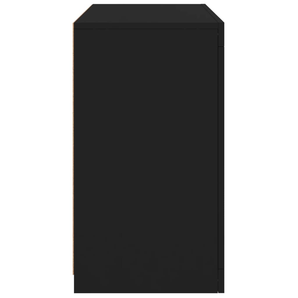 vidaXL Μπουφές με LED Μαύρος 60,5x37x67 εκ.