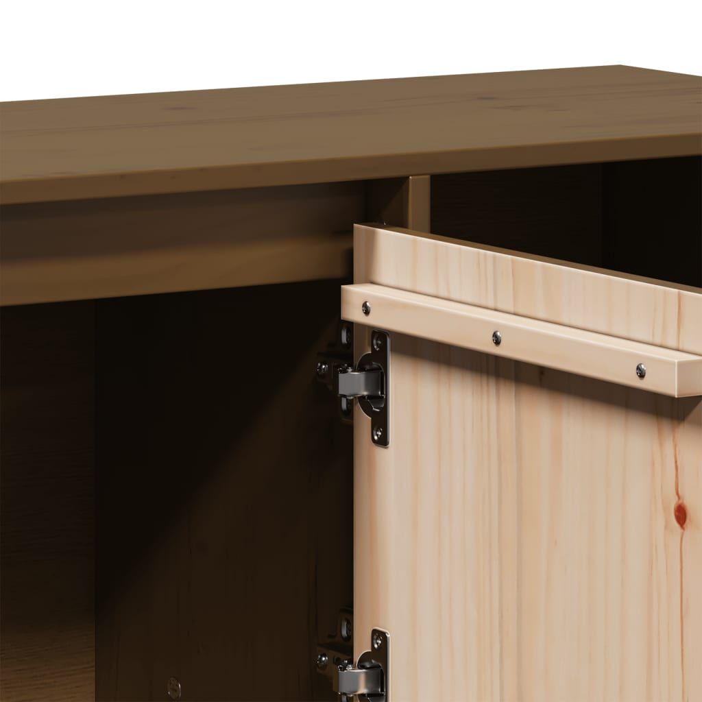 vidaXL Ντουλάπι Καφέ Μελί 110,5x35x80 εκ. από Μασίφ Ξύλο Πεύκου