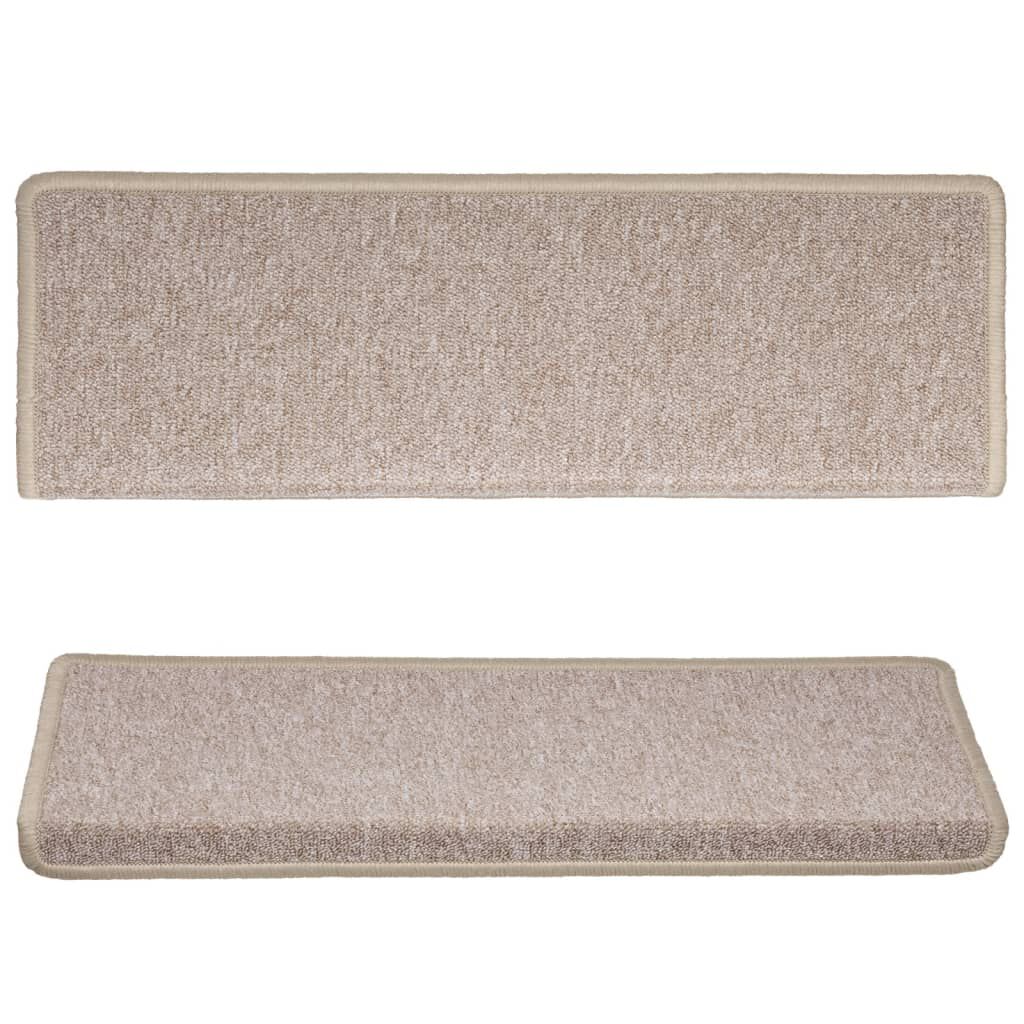 vidaXL Πατάκια Σκάλας Μοκέτα 15 τεμ. Taupe 65x21x4 εκ.