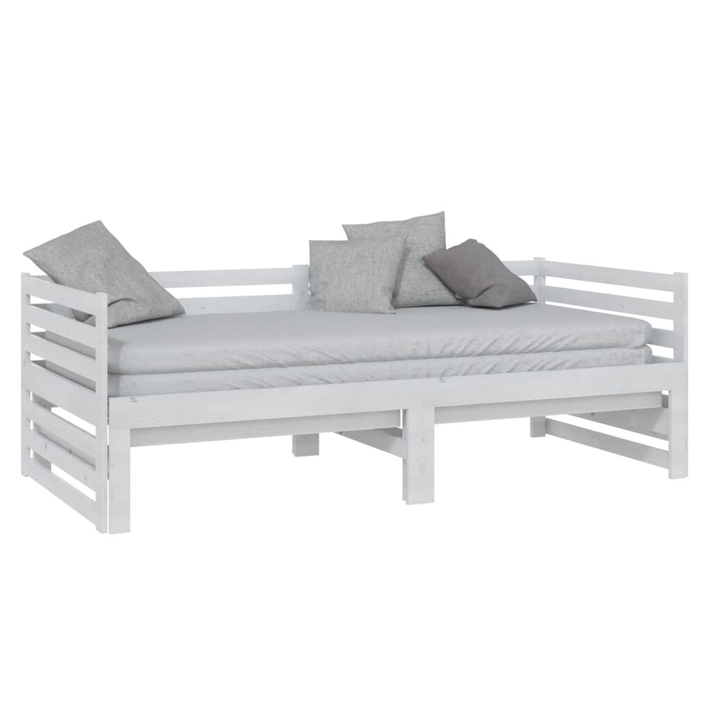 vidaXL Καναπές Κρεβάτι Λευκός 2 x (90 x 200) εκ. από Μασίφ Ξύλο Πεύκου