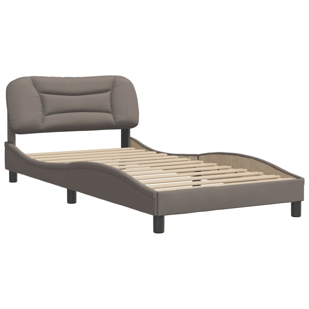 vidaXL Σκελετός Κρεβατιού Χωρίς Στρώμα Taupe 100 x 200 εκ. Υφασμάτινο