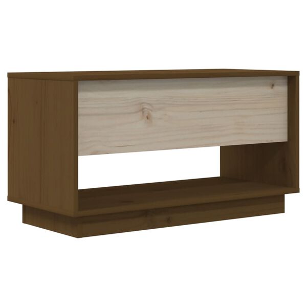 vidaXL Έπιπλο Τηλεόρασης Καφέ Μελί 74x34x40 εκ. από Μασίφ Ξύλο Πεύκου